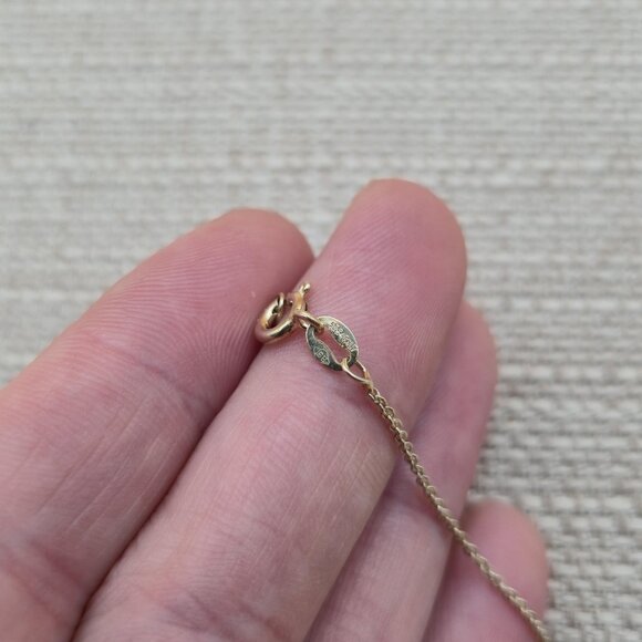 18.5 Inch Gold Over Sterling Silver Letter S Chain Necklace A5995 - Picture 4 of 6